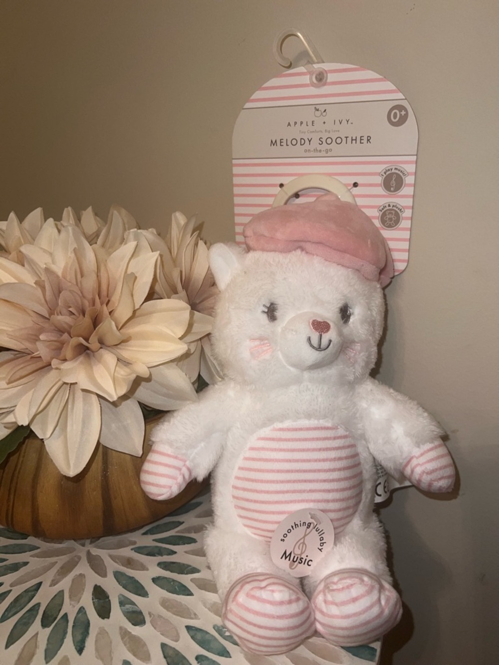Pink &‎ White Melody Soother Plush Toy